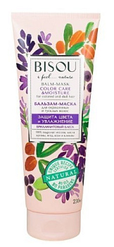 Bisou бальзам-маска для окрашенных и тусклых волос Защита цвета и увлажнение 230мл