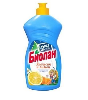 Биолан Средство для мытья посуды Апельсин и Лимон 450мл