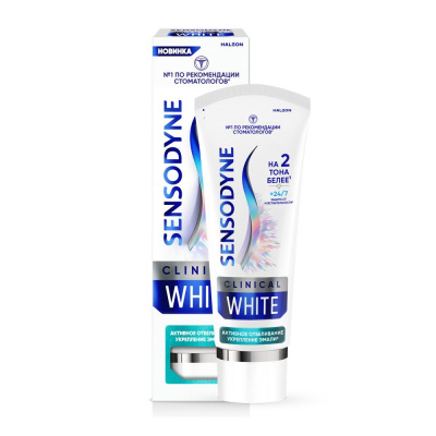 Sensodyne white зубная паста активное отбеливание укрепление эмали 75 мл Уценка