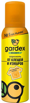 Gardex Baby аэрозоль от клещей и комаров на детс одежду 100 мл+50мл в подарок