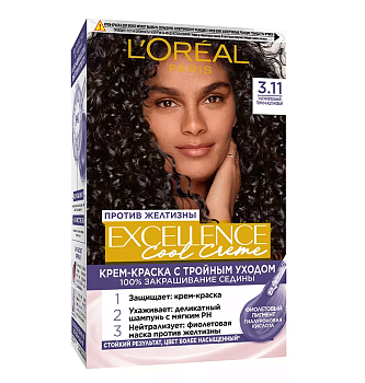 L`oreal Excellence Cool 3.11 темный каштан