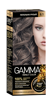 Gamma Perfect Hair стойкая крем краска тон 8.1 пепельно русый