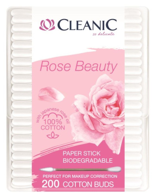 Cleanic Rose Beauty ватные палочки гигиенические в бумажной прямоугольной коробке 200 шт