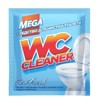 Mega порошок для чистки туалета с антимикробным эффектом WC Cleaner Sea Fresh 130г