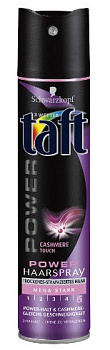 Лак для волос мегафиксации Taft POWER Нежность кашемира (чёрный), 225 мл