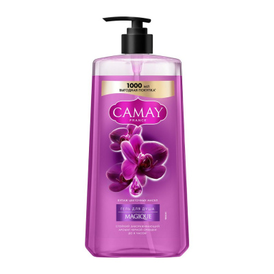 Camay гель для душа женский парфюмированный магическое заклинание черная орхидея с маслами 1 л