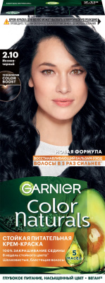 Garnier стойкая питательная крем краска для волос color naturals оттенок 2.10 иссиня черный