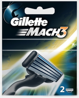 Сменные кассеты для бритья GILLETTE MACH 3 (2шт)