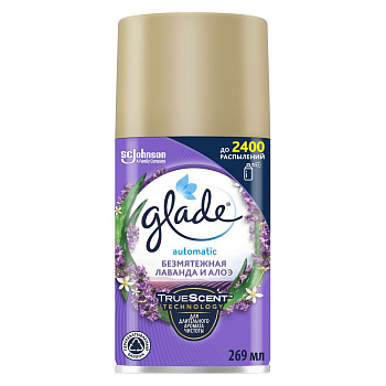 Glade automatic запасной баллон безмятежная лаванда и алоэ 269 мл