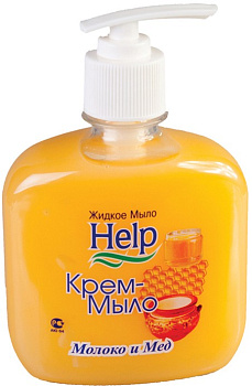 Help Жидкое мыло Молоко и мёд, 300г (с дозатором)