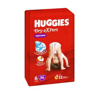 Huggies expert 6 xxl 15-25 кг трусики подгузники 36 шт