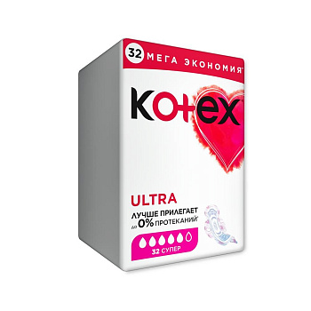 Kotex прокладки гигиенические ультра сетч супер fast absorb 32 шт