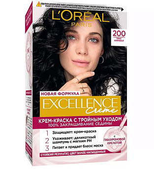 L'oreal Excellence 200 тёмно коричневый Уценка