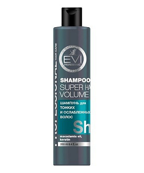 Evi Professional шампунь для тонких и ослабленных волос Объём и сила 250мл