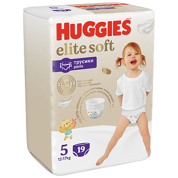 Huggies Elite Soft подгузники трусики 12-17 кг 5 размер 19 шт