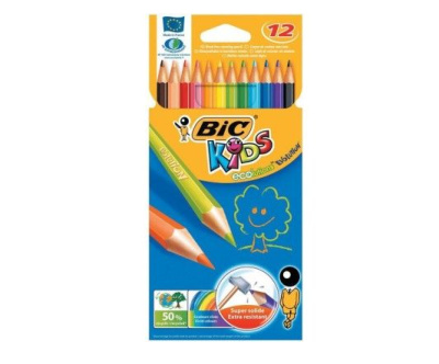 Bic цветные пласт карандаши кор 12  цветов