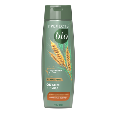 Прелесть Био шампунь объем и сила для всех типов волос 400 мл