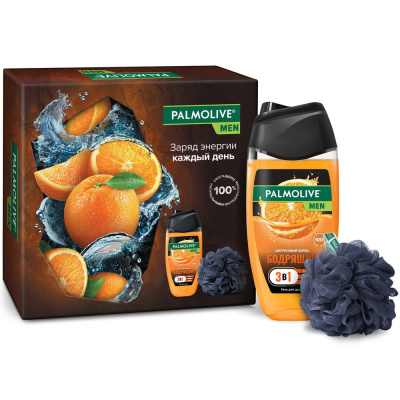 Palmolive пн men цитрусовый заряд гель для душа 250 мл+мочалка Уценка