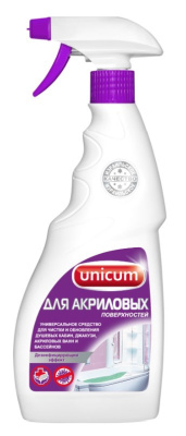 Unicum средство для чистки акриловых ванн и душевых кабин 500мл