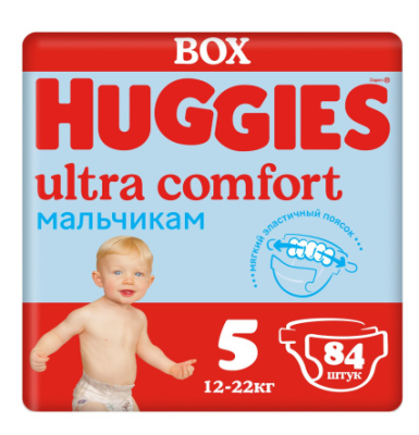 Huggies Ultra Comfort 5 разм 12-22 кг L подгузники Disney Box 42*2 84 шт