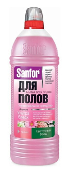 Sanfor средство универсальное для мытья полов ультра блеск цветочный фреш 1л