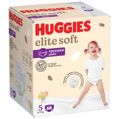 Huggies Soft подгузники трусики 12-17 кг 5 размер 68 шт Уценка