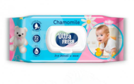 Ultra Fresh Baby влажные салфетки для детей и мам с клапаном 72 шт