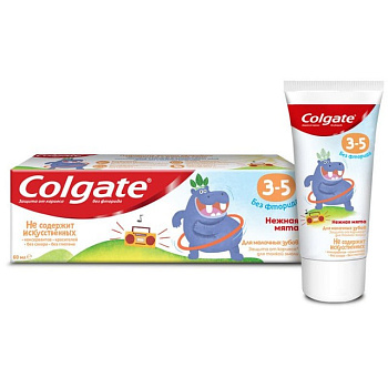 Colgate 3-5 Нежная мята детская зубная паста без фторида, 60 мл