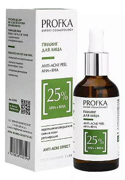 PROFKA пилинг для лица anti acne peel  aha+bha рН 3.0 50 мл