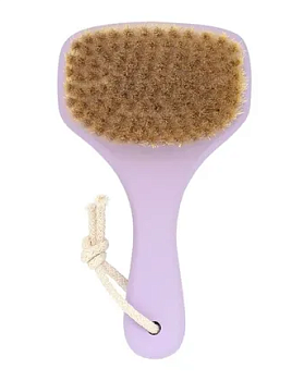 Lei массажная щетка  для сухого массажа тампико с покрытием фиолетовая
