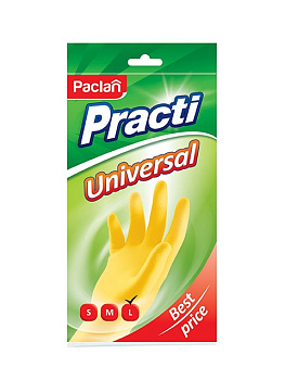 Paclan перчатки резиновые Universal Размер M желтые 1 пара