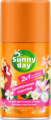 Sunny Day автоматический освежитель воздуха цветочная сиеста 250 см3 сменный баллон