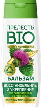 Прелесть Био бальзам для волос восстановление и укрепление с репейным маслом 250 мл