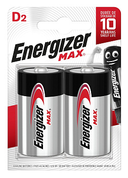 Energizer батарейки 2шт MAX D/LR20 1.5V
