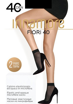INNAMORE носки fiori 40 упак по 2 пары nero матовые из микрофибры